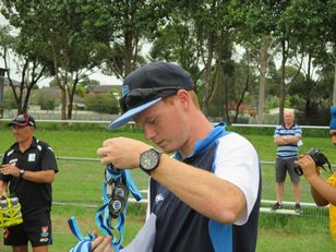 Todd Smith seems tangled - gio Schoolboy 9s Grand Final celebrations (Photo : steve monty / OurFootyTeam.Com)