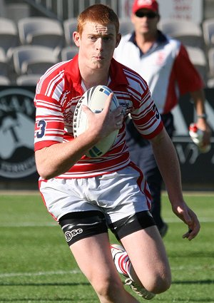 Nathan Green runs the footy - ARRIVE aLIVE CUP - Christian Brother's Lewisham v Marist Brother's Kogarah (photo : ourfooty media)