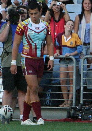 Jordan Kuhu Arrive alive Cup 2009 Grand Final Action MATRAVILLE SHS v KEEBRA PARK SHS (Photo : Steve Montgomery / OurFootyTeam.com)