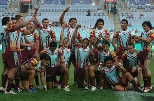 Keebra Park SHS celebrate their AaC semi final win over old enemy Endeavour SHS (Photo : ourfootymedia)