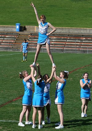 The Hills SHS CHEERLEADERS in Action at the Arrive alive Cup (Photo : ourfootymedia)