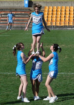 The Hills SHS CHEERLEADERS in Action at the Arrive alive Cup (Photo : ourfootymedia)