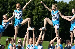 The Hills SHS CHEERLEADERS in Action at the Arrive alive Cup (Photo : ourfootymedia)