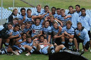 Cronulla Sharks & Balmain Tigers Harold Matthew's Cup teams after their Round 1 clash at Shark Park (Photo : ourfooty media) 