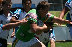 Raiders forward Samual Everett charging forward - Raiders Matthew's Cup trial action (Photo's : ourfooty media) 