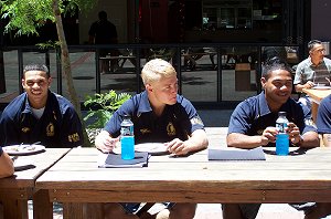 Obe Geia, Cameron White & Chris Sandow at the 2007 NRL Rookie camp (Photo : ourfooty media)