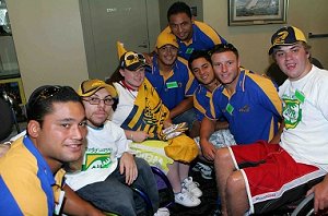 Parramatta Rookies with the Sailors with Disabilities kids at last years NRL Regatta