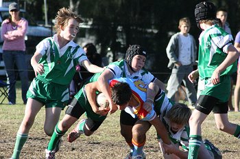 Gymea defenders put Gilesy down