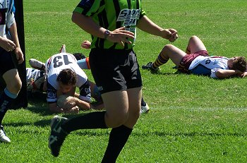 South West Sydney Academy of Sport push over for another try.  ( Photo : ourfooty media)