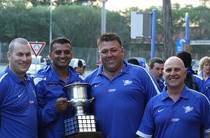 Mr. Nal Wijesekera holding the Harold Matthew's Cup (Photo : ourfooty media)