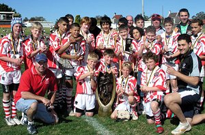 NORTH RYDE Hawks cubs that rolled Concord-Burwood 26-12 to snare the U/13 Div 2 premiership. 