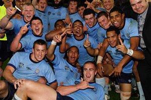 NSW Under 18's Celebrate win win over the QLD u18s at ANZ Stadium