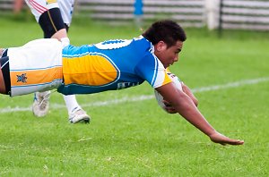 Gold Coast Titans player dives in for a try (Photo : pita / ourfooty media)