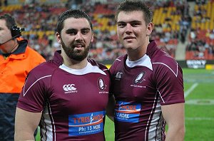 Cale Hobday & Kyle Feldt after the Under 18's State of Origin