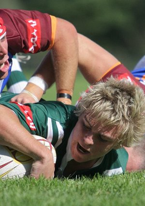 Jyie Chapman scores for the Western Rams against Bidgee Bulls in the Country Under-18 Championships