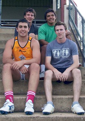 Brodie Hodges, Blake Baxter (front), Matt Park and Tim Coombs. Forbes u18 reps