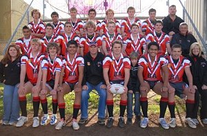 Coach Sean Barker with his Group 11 under-16s who made the semi-finals of the Southern Country Championships at Cootamundra.