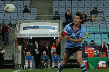 Adam Reynolds with a slick pass on Telstra - nsw u17's  vs qld u17's