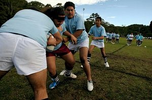 Sweet dreams … some of the 30 teenagers, the pick of the next crop of 'Polys', at this week's Pacific Education Camp. Photo: Steve Christo