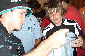 Lachlan Coote signs a few autographs @ the NSWRL Academy Camp enjoyed by all Photo's : courtesy of NSWRL 