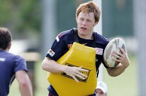 Ryan Barton trains with the Broncos at St Lucia after being recommended from the Welsh club Celtic Crusaders