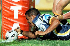 Matt Bowen scores another try for the cowboys