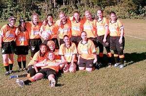 The Lady Cannonballs after their match against Coffs Harbour on the weekend