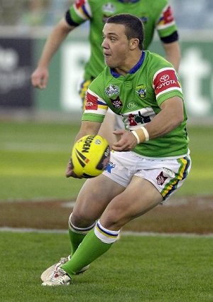 Brock Dunn in action for the Canberra Raiders.