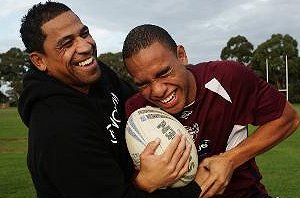 John Hopoate with son William. 