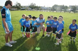 Chris Walker plays TitansTag with the kids