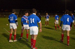 French Juniors warm up before the game 