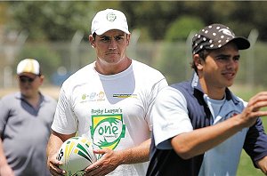 Chris Heighington with the Narrabri High boys