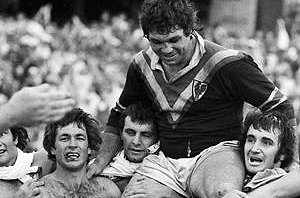 Beetson after Easts' grand final victory in 1975. Photo: John O'Gready