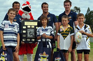 Laurie Spina & the North Qld Cowboys  helps launch this years Laurie Spina Shield