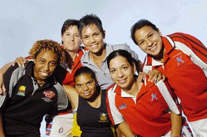 Ready to rumble: Cairns rugby league team members Natasha Manai, Leisyle Blanco, Heather Ballinger, Justine Lucas, Suzanne Johnson and vice-captain Alisha Creed are focused on this weekend's state titles in Cairns.