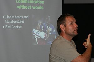 Billy Williams both entertained and taught the boyz some valuable lessons on the 1st day of the NRL Toyota Cup induction day 