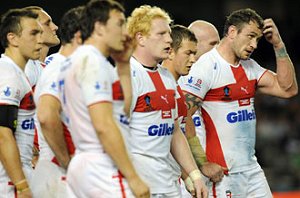 SHELLSHOCKED ... England players ponder their fate after their World Cup rout in MelbourneSHELLSHOCKED ... England players ponder their fate after their World Cup rout in Melbourne