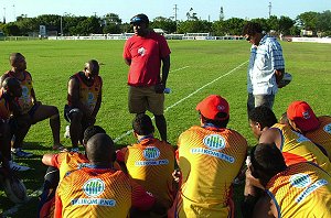 Marcas Bai talks to the PNG players