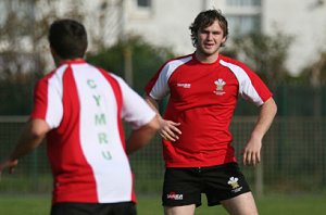 Welsh Under 18's skipper Ben EVANS at training