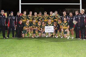 AIS celebrate defeating the Wales u 18's 