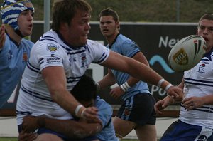 Matthew Groat unloads against NSWCHS at the ASSRL Champs (Photo : ourfootymedia) 