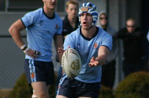 Cameron King feds the CHS runners - NSWCHS v QSSRL Day battle 3 action (Photo : ourfooty media)