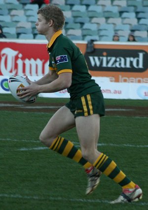 Hayden Hodge in action for the Australian Schoolboys in the 1st Test at Canberra Stadium (Photo : ourfootymedia) 