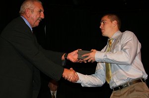 Cameron King collects his Man of the Series Prize - The ASSRL Presentations after the 2nd Test @ St. Mary's Leaguies (Photo : ourfootymedia)