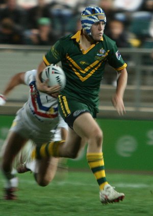 Cameron King flying - Australian Schoolboys v GRC U 18 YOUNG LIONS 2nd Test aCtioN - St. Mary's Stadium, Sydney Australia (Photo : ourfootymedia)