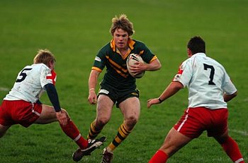 Chris Lawrence stepping the Welsh defence on the '06 schoolboys tour (photo : ourfooty media) 