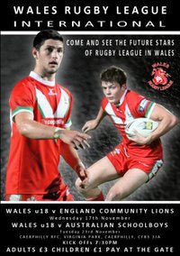 Wales U18's V Aust Schoolboys