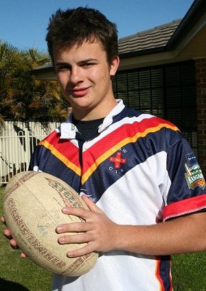 Brad Field, 17, in his NSW representative guernsey.