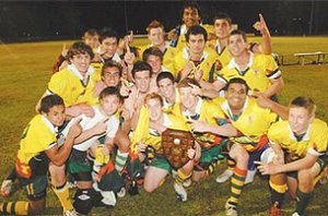 South High players revel in victory after last year's Daily Examiner Shield final. 