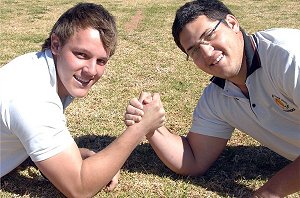 Dubbo College Senior Campus students Max Ray (Dubbo CYMS) and Brodie Chapman (Macquarie Raiders) will go head to head in the Tooheys New Group 11 Rugby League under-18s grand final under lights at Apex Oval on Saturday night.